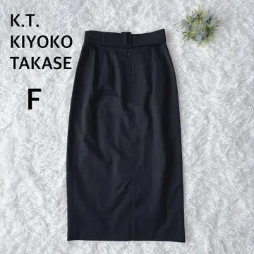 키요코 타카세 K.T. 롱 타이트 스커트 100% 모직 일본제 블랙 F