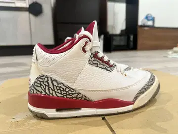 Air Jordan 3 화이트/레드/그레이 파이어 레드