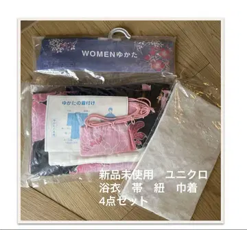 미사용 새상품 유니클로 유카타 오비 끈 복조리 세트