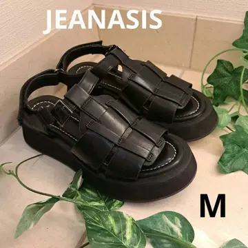 JEANASIS 지나시스 M 구르카 샌들 통굽 블랙 23.5 샌들