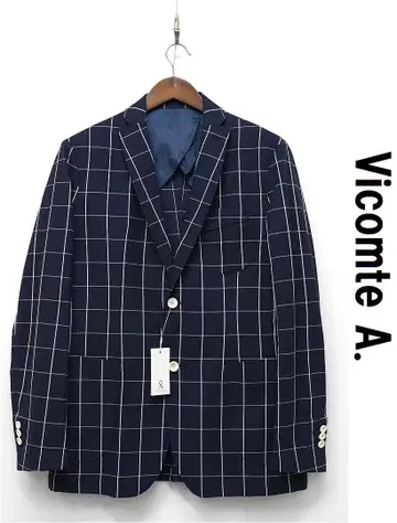 R374/미사용 Vicomte A. 자켓 체크 통기성 52 봄/여름