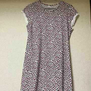 TUNIC 튜닉 카모이 요코 빨간 장미 무늬 원피스 일본제 면 100