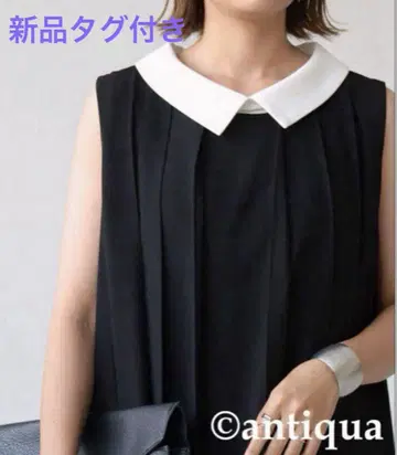 레어 새상품 택 포함 antiqua 안티카 모노톤 플리츠 원피스