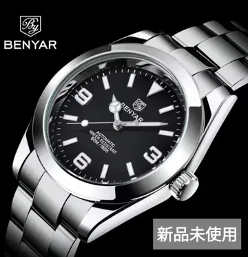 BENYAR 자동 감기 손목시계 익스플로러 블랙 미사용 새상품 풀세트