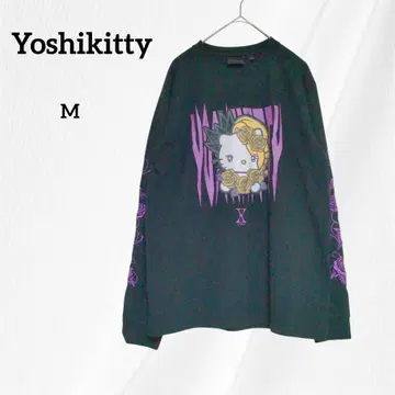X JAPAN Yoshikitty 요시키티 긴팔 티셔츠 롱T M 블랙