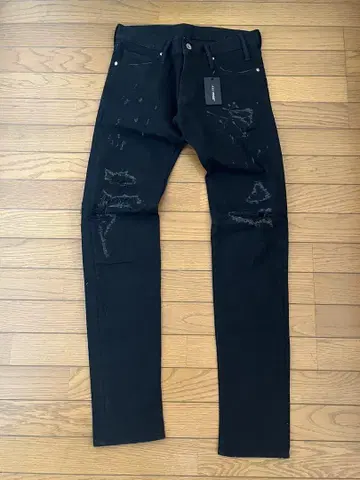 5351 블랙 데미지 데님 팬츠