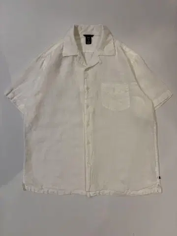 GAP 100% 린넨 반팔 셔츠 M 화이트