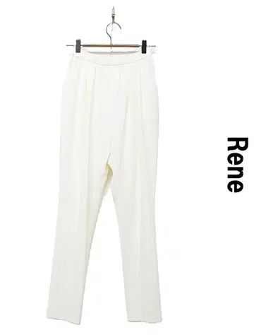 R367/새상품급 Rene 이지 팬츠 하이 웨스트 턱 34 화이트