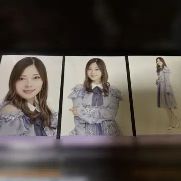 연보라색 프릴 드레스 사진 3장 세트
