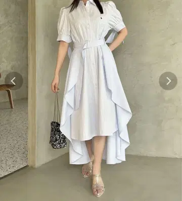 dazzlin POLO BCS 헴 레이어드 셔츠 원피스