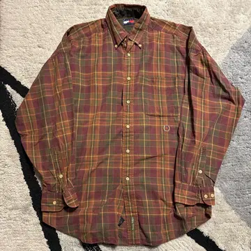 Tommy Hilfiger 체크 무늬 긴팔 셔츠 M 구제 의류