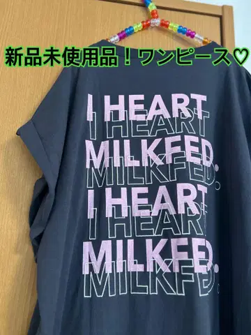 미사용 새상품! MILKFED. 롱 원피스 티셔츠 반팔 그레이 밀크 페도