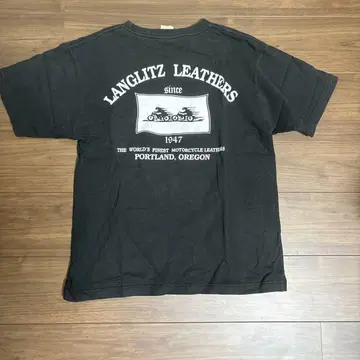 Langlitz Leathers 블랙 티셔츠 L