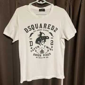 DSQUARED2 화이트 티셔츠 그래픽 프린트