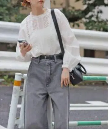 저널 스탠다드 레이스 장식 긴팔 블라우스 F