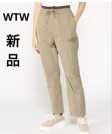 새상품(U) WTW 로고 러버 테이프 이지 팬츠 유니섹스 카키 M