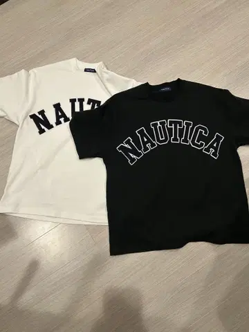NAUTICA 티셔츠 2장 세트 블랙 화이트