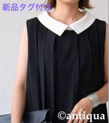 레어 새상품 택 포함 antiqua 안티카 모노톤 플리츠 원피스