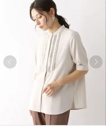 LEPSIM 핀턱 블라우스 SS 그레이지
