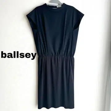 ballsey 프렌치 슬리브 원피스 개더 네이비