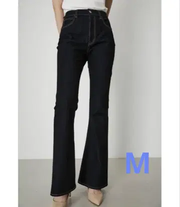 AZUL by moussy 플레어 데님 원 워시 M