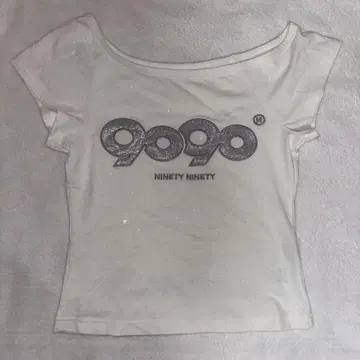 9090 girl OG 로고 오프 숄더 글리터