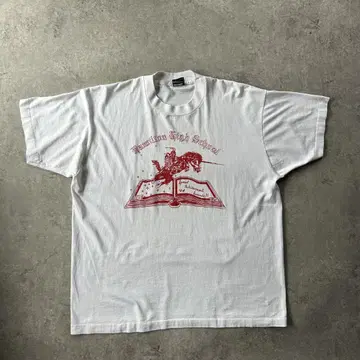 90s 프룻 오브 더 룸 칼리지 로고 티셔츠 USA제 기사 나이트