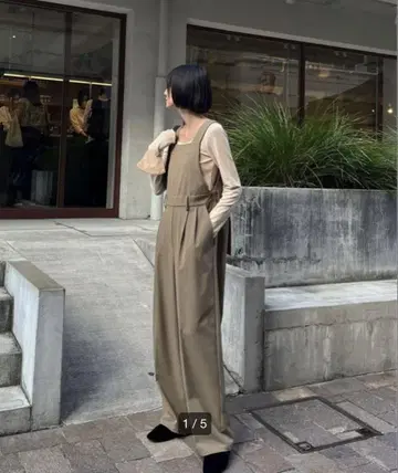 새상품급 CLANE 클라네 백 리본 서스펜더 살로펫 사이즈 1