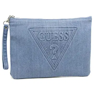 GUESS 데님 블루 클러치백