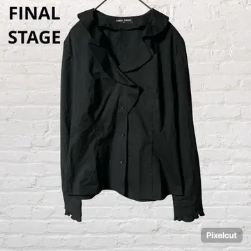 9649 파이널 스테이지 옷깃 프릴 셔츠 티셔츠 블랙 S 작은 사이즈