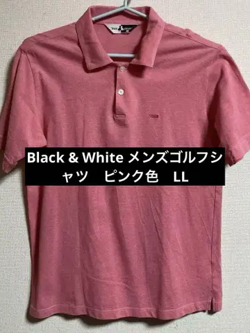Black & White 남성용 골프 셔츠 핑크색 LL