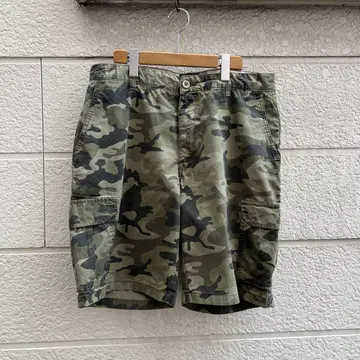 USED USA 구제 의류 카모플라주 패턴 숏 팬츠 하프 팬츠 빈티지