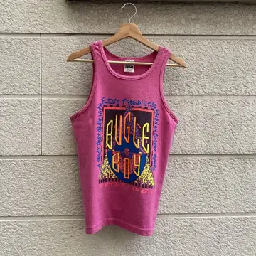 90s USA제 핑크 프린트 탱크탑 올드 서핑 빈티지