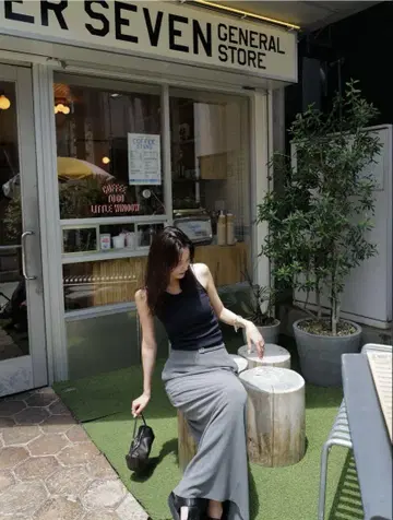 벨트 맥시 스커트 미스 슬로우