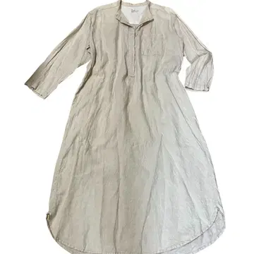 MUJI 린넨 베이지 셔츠 원피스 L 사이즈