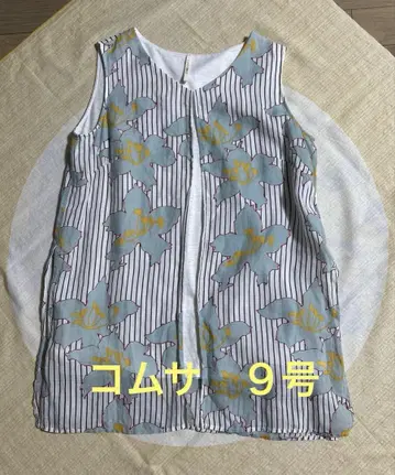 콤사 민소매 일본풍 패턴 2중 튜닉