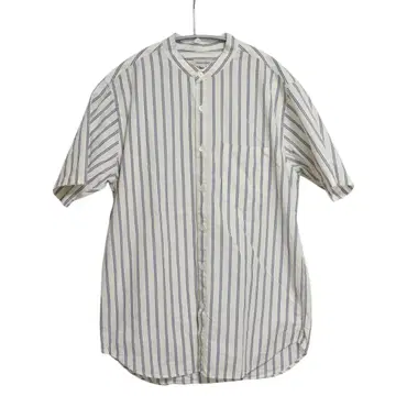 N-102 새상품급 스티븐 앨런 밴드 카라 셔츠 스트라이프 S