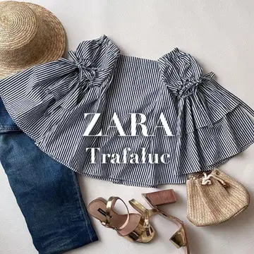 ZARA 자라 코튼 100% 블라우스 스트라이프 긴팔 오프숄더 L23