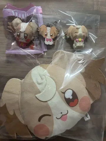 완다풀 프리큐어 코무기 영화 봉제 인형 배지 파우치