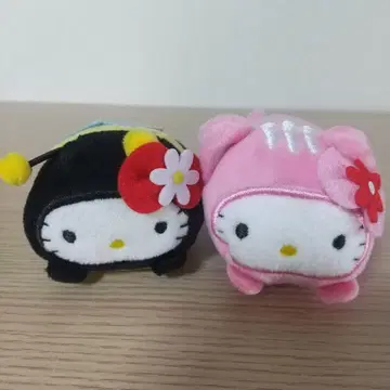 헬로키티 카파렐 세트 봉제 인형