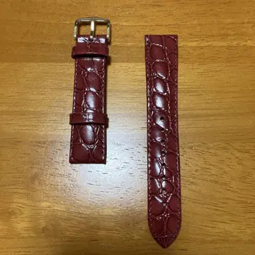 Hirsch 크로코 그레인 18mm 버건디 가죽 벨트
