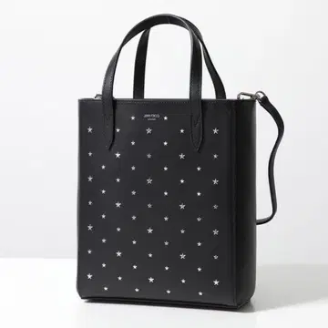 JIMMY CHOO 블랙 가죽 숄더백 BRIA 별 토트