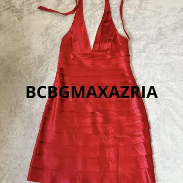 BCBGMAXAZRIA 빨간색 새틴 홀터넥 드레스 사이즈 6