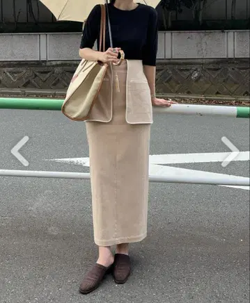 CLANE ATTACH FLAP SKIRT 베이지