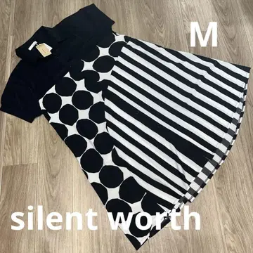 새상품 태그 silent worth 도트 스트라이프 세련된 롱 원피스