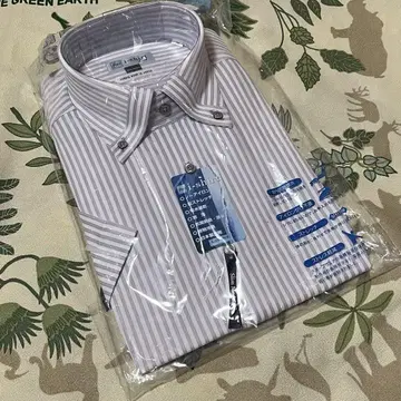 i-shirt 슬림 모델 반팔 셔츠 39 사이즈 M 그레이 스트라이프