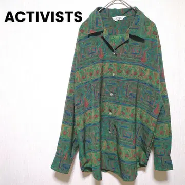 165 [Activist] 여성용 긴팔 셔츠, 개성 넘치는 오버 사이즈