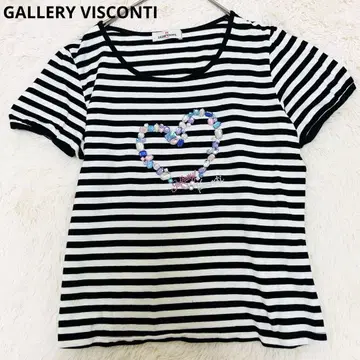 GALLERY VISCONTI 하트 비쥬 티셔츠 보더
