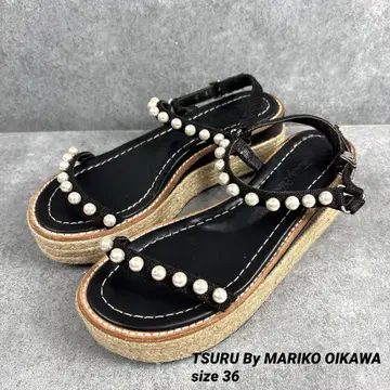 TSURU By MARIKO OIKAWA 블랙 샌들 36