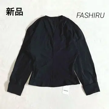 새상품 FASHIRU 허리 쉐이프 블라우스 블랙